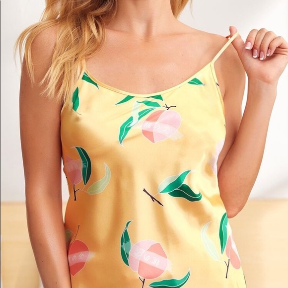 New Yellow Satin Silk-Like Pajama Set - Picture 4 of 5